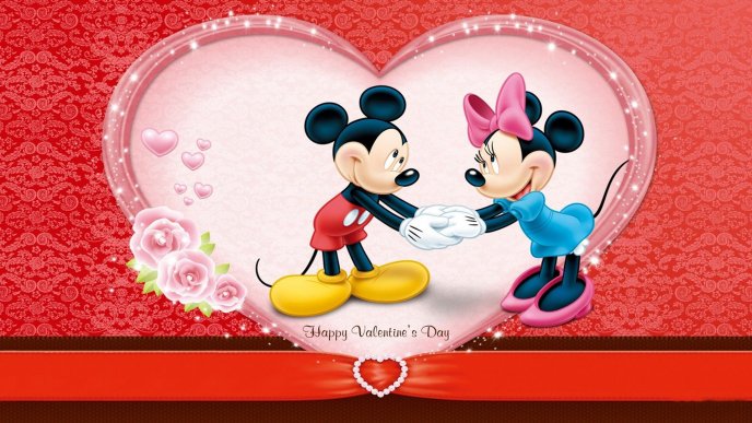 Mickey Mouse and Minnie - Happy Valentines Day