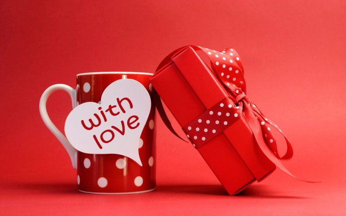 Chocolate and coffee cup - With love on Valentines Day