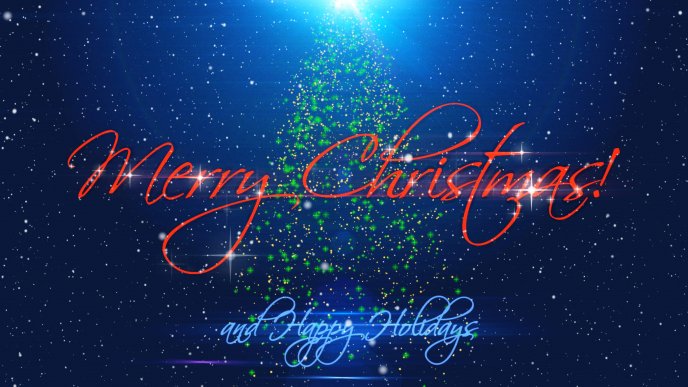 Merry Christmas and Happy New Year 2018 - Blue background