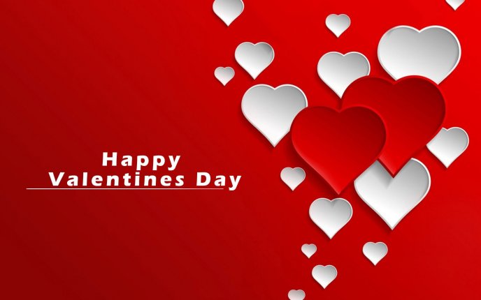 Wallpaper full with red and white hearts - Happy Valentines