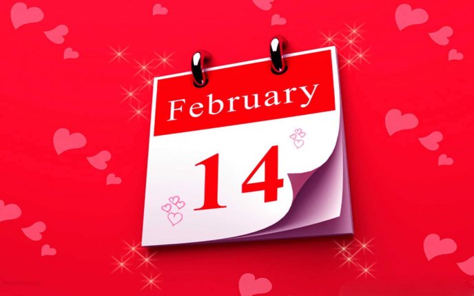 Valentines Day is in the calendar on 14th February