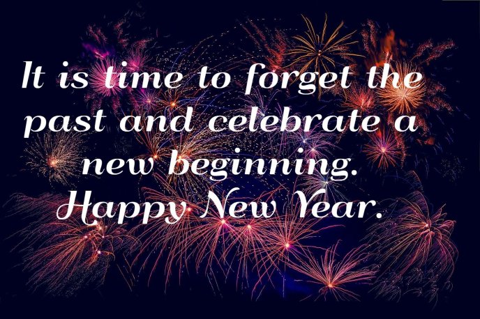 Forget the past Celebrate de new beginning - Happy New Year