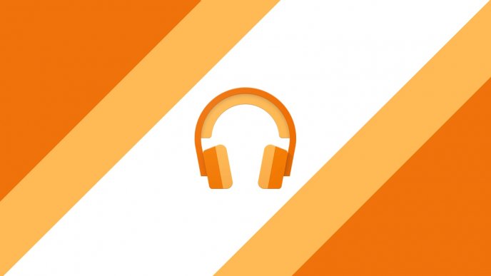 Google play orange music in headphones - Party time