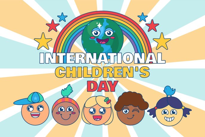 Rainbow children  - Happy international kids day
