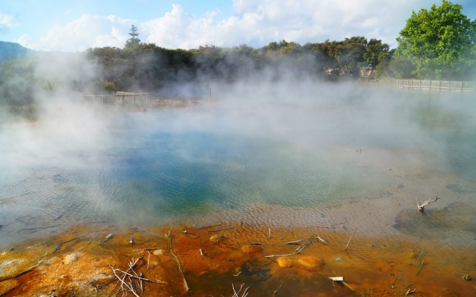 Geothermal water in the lake - Nature is magical