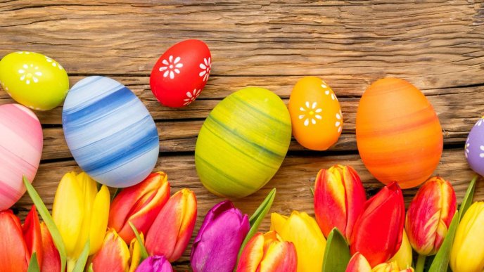 Wonderful Easter decorations on eggs - HD wallpaper