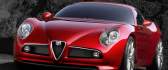 Red Alfa Romeo 8C Competizione close up