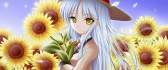 Anime girl in sunflower field