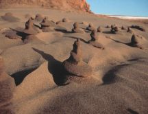 Interesting shapes formed in the sandy beaches and dunes
