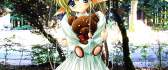 Anime - little blonde girl with her teddy bear