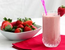 Strawberry milkshake - summer drink