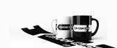 Two black and white mugs - 3D art