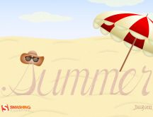 Summer on the beach - painted wallpaper