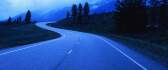 The road in the evening - blue light
