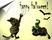 Happy Halloween  - scary cats and bats