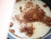 Honey and chocolate powder - delicious dessert