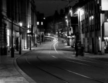 Black and white street - Tramways on the road