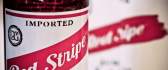 A bottle of beer close up - Red Stripe