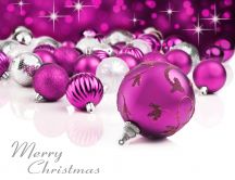 White and purple Christmas ornaments - Merry Christmas