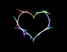Heart made of colorful lights HD wallpaper