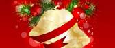 Christmas bells in a wreath HD wallpaper