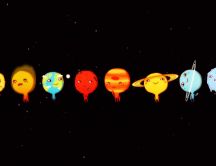Funny solar system - planets personified
