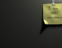 Message on a sticker - I owe you a wallpaper