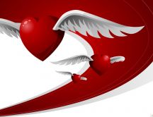 Hearts with wings - love is in the ir