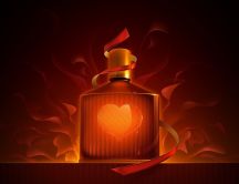 Love potion in a smoked bottle HD wallpaper