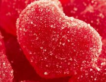 Heart shaped jelly - full with sugar crystals