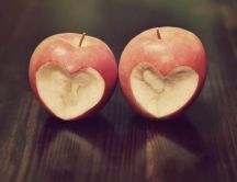 Heart - bite from an apple - Happy valentine's Day