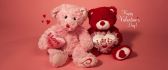 Two fluffy teddy bears - Valentine's Day