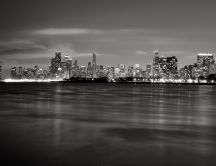 A city lit up at night - beautiful gray HD wallpaper