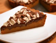 Delicious piece of cake - nuts and chocolate