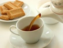 Good morning - hot tea and biscuits