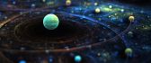 Solar system in 3D - Artistic HD wallpaper