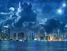 Beautiful city in the night - HD wallpaper