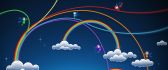 Magic rainbow in the sky - cartoons HD wallpaper