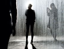 Artistic photo - people in the rain