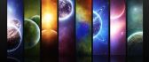 Wallpaper with the eight planets