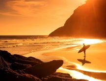 Beautiful time for surfing - sunset
