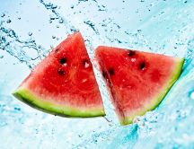 Fresh slice of watermelon - sweet summer fruit