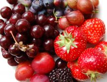 Fresh red fruits from the garden - macro HD wallpaper