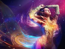 Fantastic clothes  - abstract water and fire wallpaper