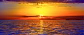 Beautiful sunset - the sea is orange