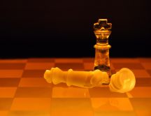 Glass chess pieces - checkmate