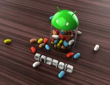 Android jar full of beans of candy jelly