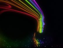 Beautiful digital art - rainbow face - abstract wallpaper