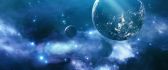 Planet from the beautiful space - blue HD wallpaper