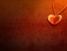 Heart orange necklace - symbol of true love